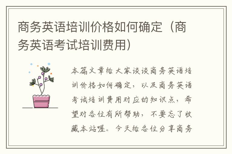 商务英语培训价格如何确定（商务英语考试培训费用）