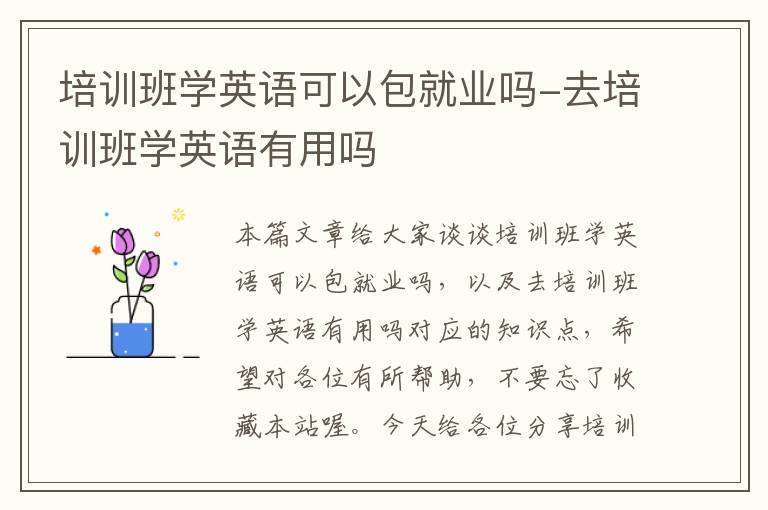 培训班学英语可以包就业吗-去培训班学英语有用吗